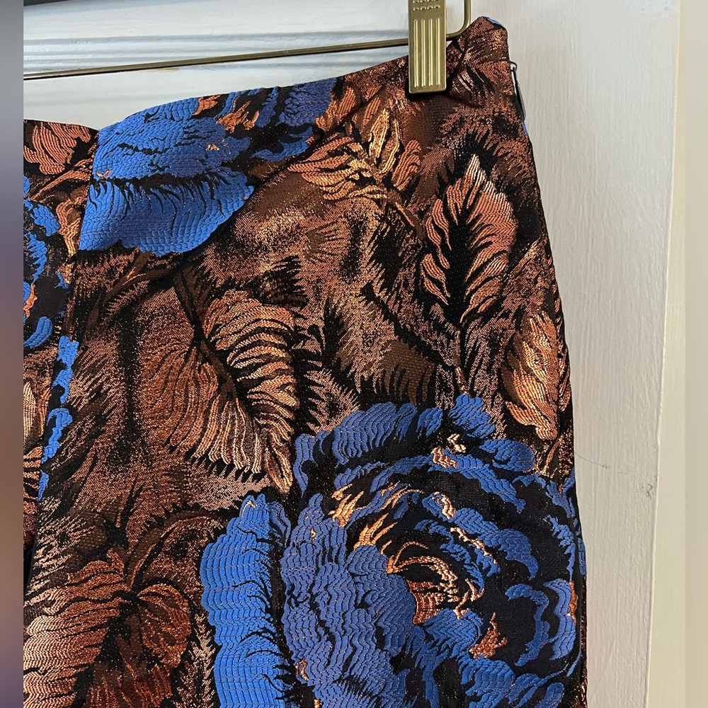 Anthropologie Leifsdottir Metallic Floral Jacquard Trousers - Picture 3 of 16